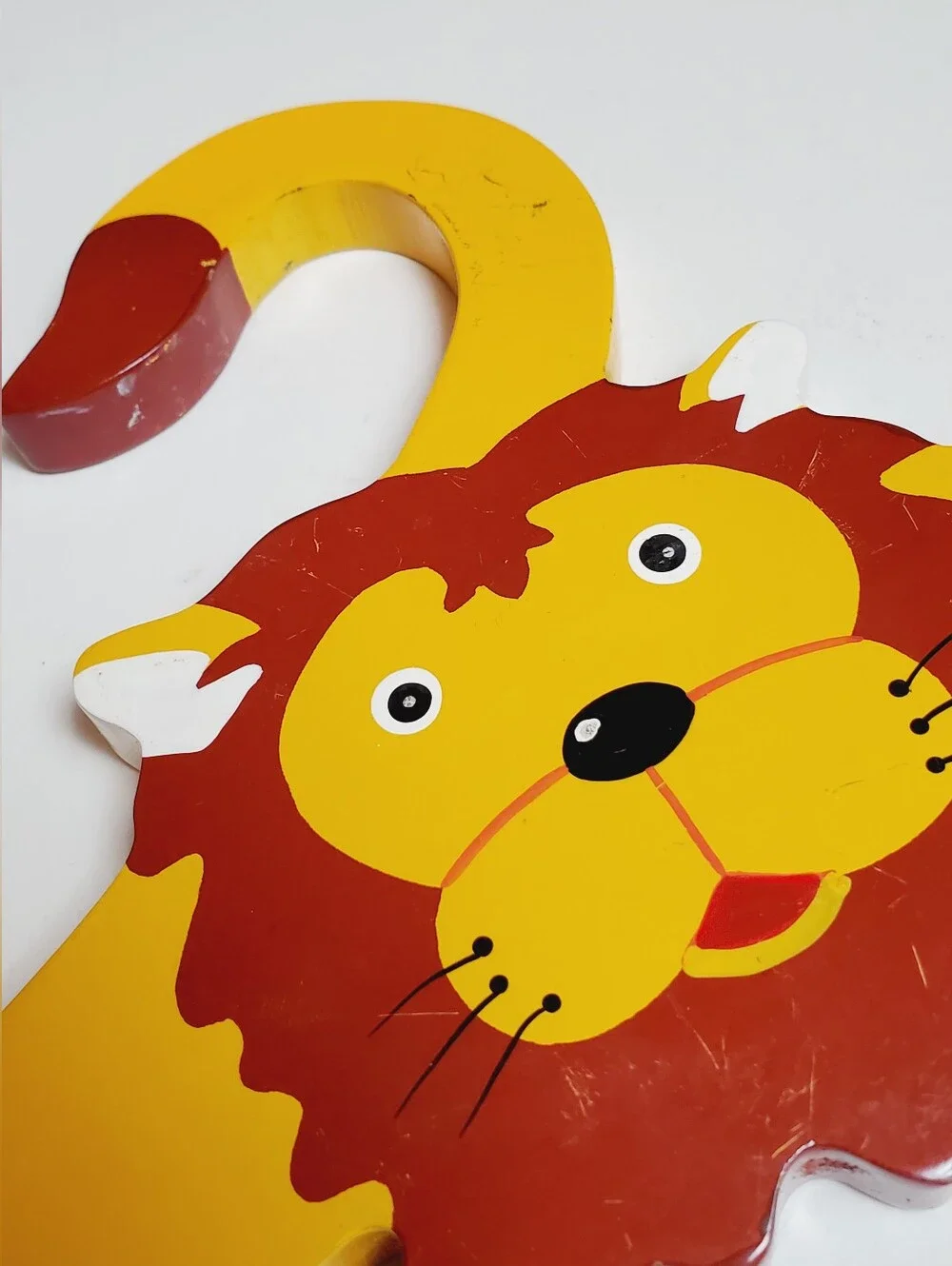 Lion and Tiger 2 Piece Wooden Handpainted Nursery Hanger Set
